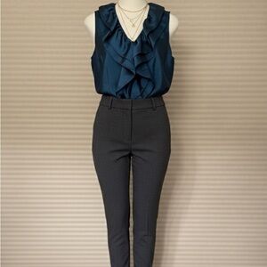 Agora sleeveless teal ruffled peplum blouse- size medium